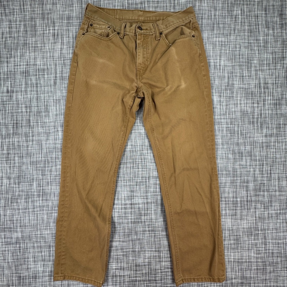 Levis 541 Mens 32x32 Athletic Taper Pants Brown Cotton Twill Chino Five Pocket